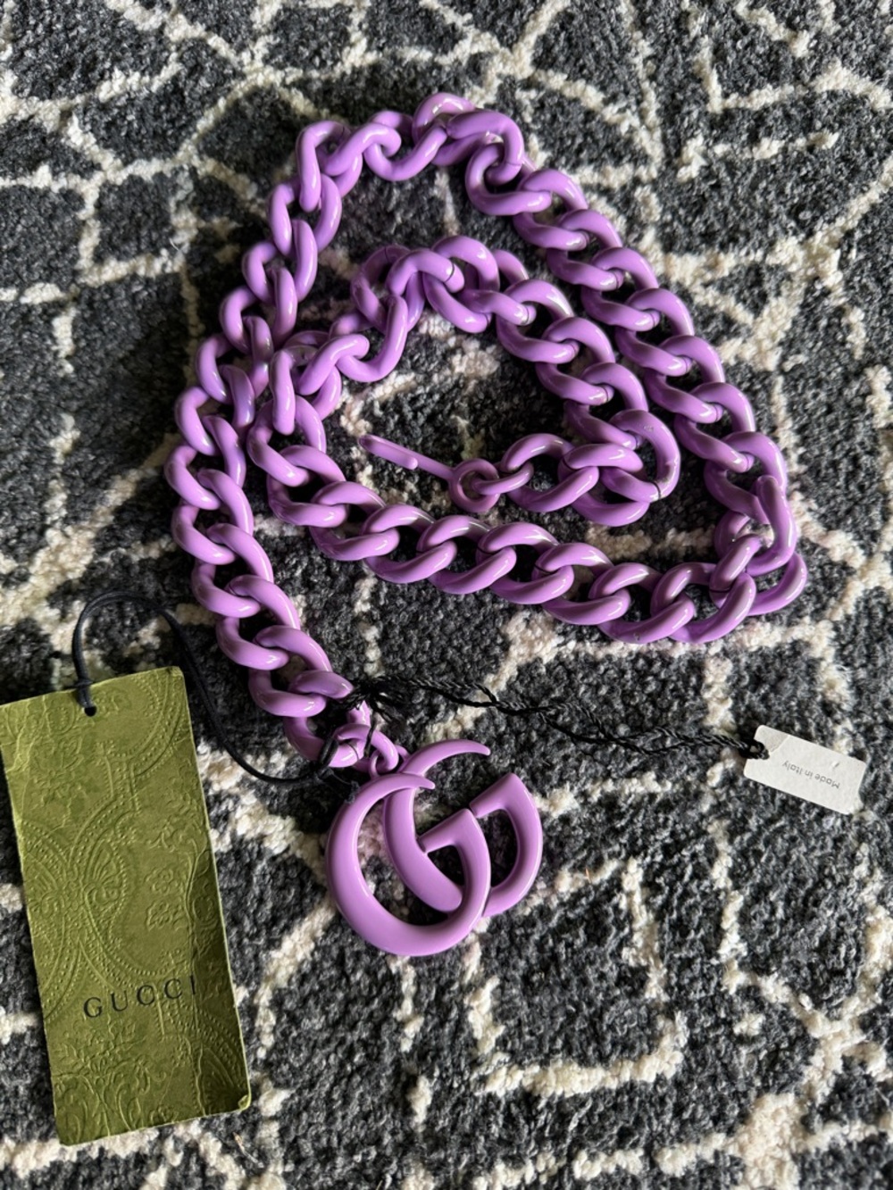 Gucci Lavender Interlocking G Chunky Chain Necklace